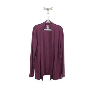LL Bean Pima Cotton Open Cardigan With Pockets Royal Plum Size S Pet